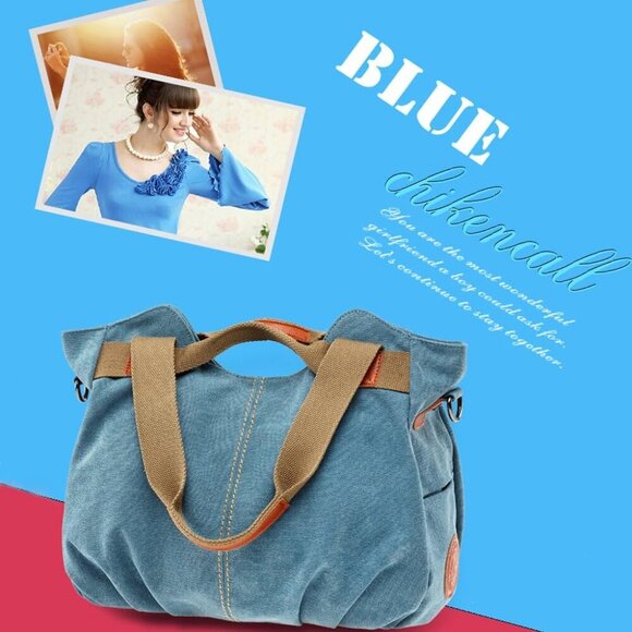 Women Ladies Bags Vintage Hobo Canvas Daily Purse Shoulder Tote Shopper Handbag - Picture 7 of 7